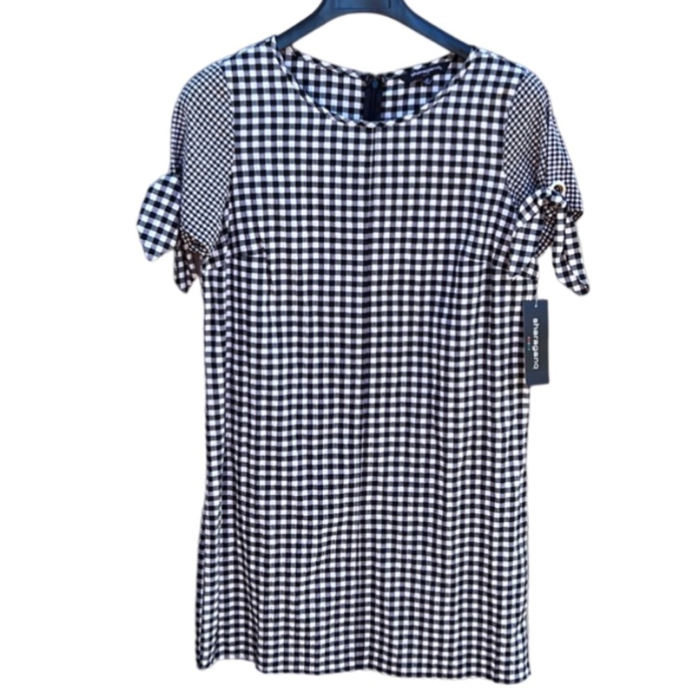 NWT Sharagano Grace Gingham Dress Size 10 Black/White Checkered Classic - Picture 3 of 16